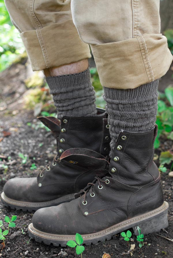 Cotton Slouch Socks - Charcoal