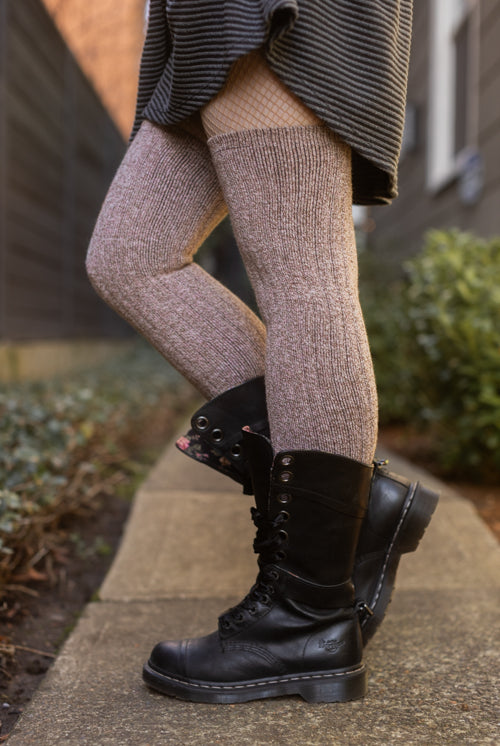 The Alaskan Thigh High – Merino Wool Socks - Baby Pink