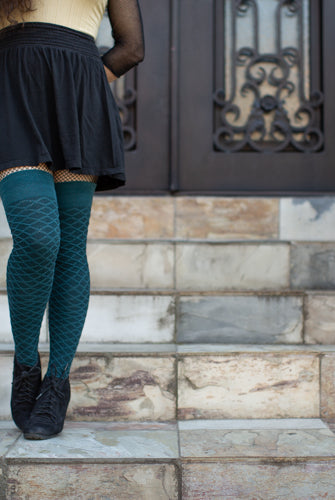 Diamond Wave Extraordinary Thigh High - Teal