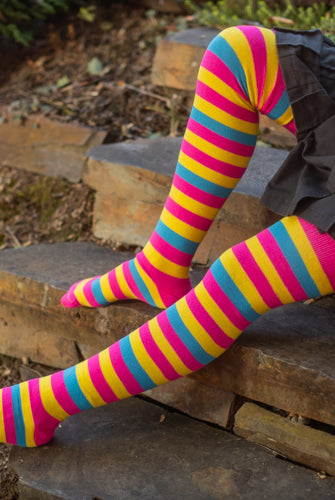 Oops! XL Foot Longer Original Pride Stripes Socks - Pansexual