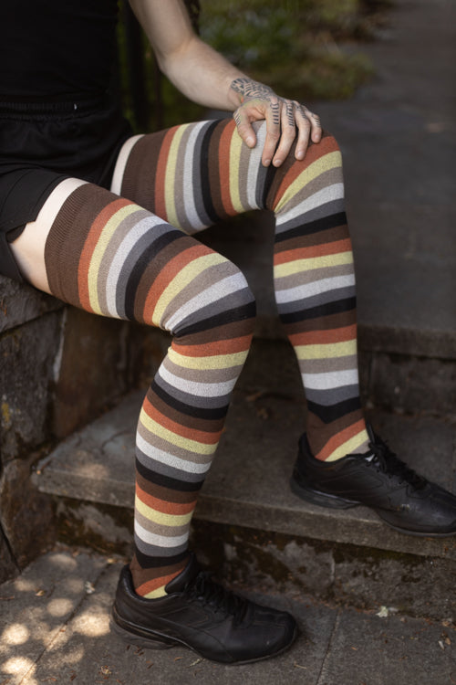 XL Foot Extraordinarily Longer Cotton Pride Stripes - bear flag