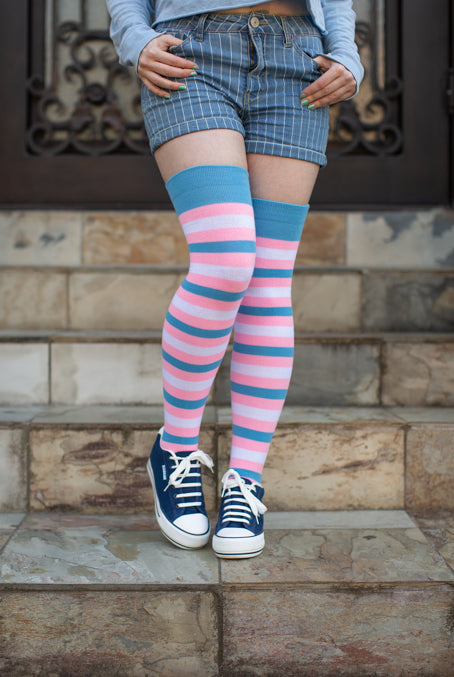 Original Pride Thigh High Socks - Trans