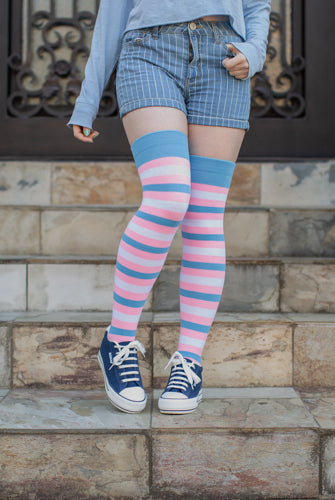 Original Pride Thigh High Socks - Trans