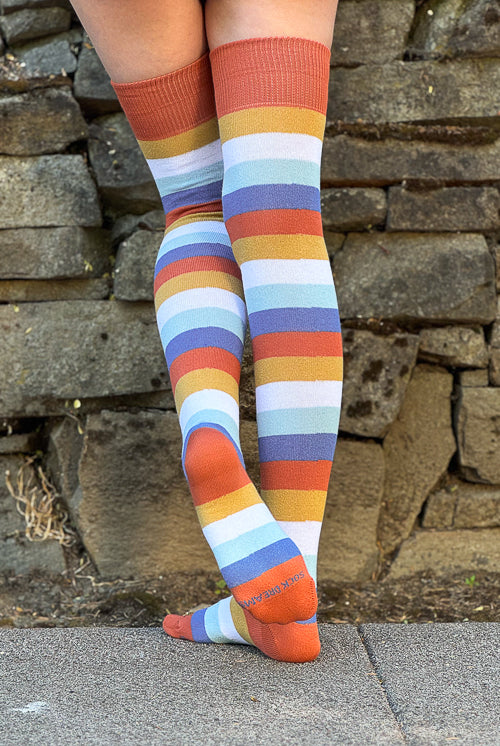 Pride Stripes Extraordinary Thigh High Socks - AroAce