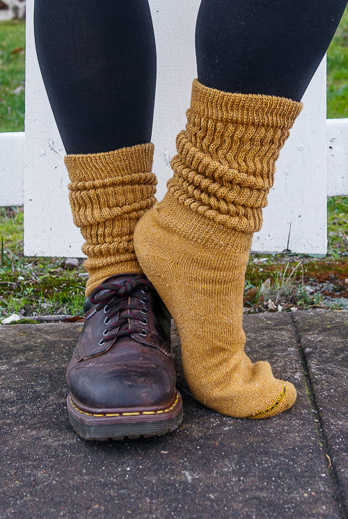 Cozy Cotton Bootsocks - Ochre