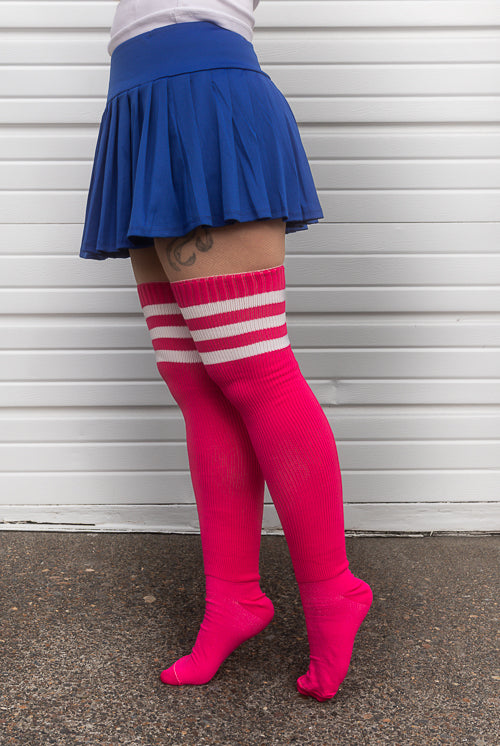 Magical Kawaii Thigh High in Fuchsia with White