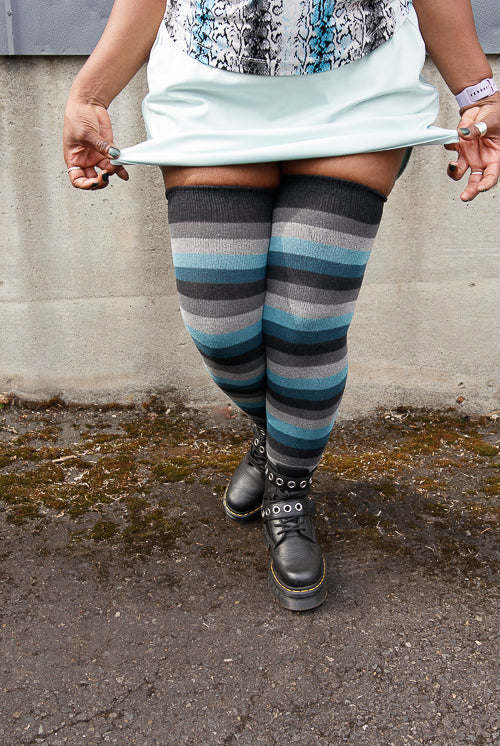 Longer Elemental Stripe Extraordinary Socks - Glacier
