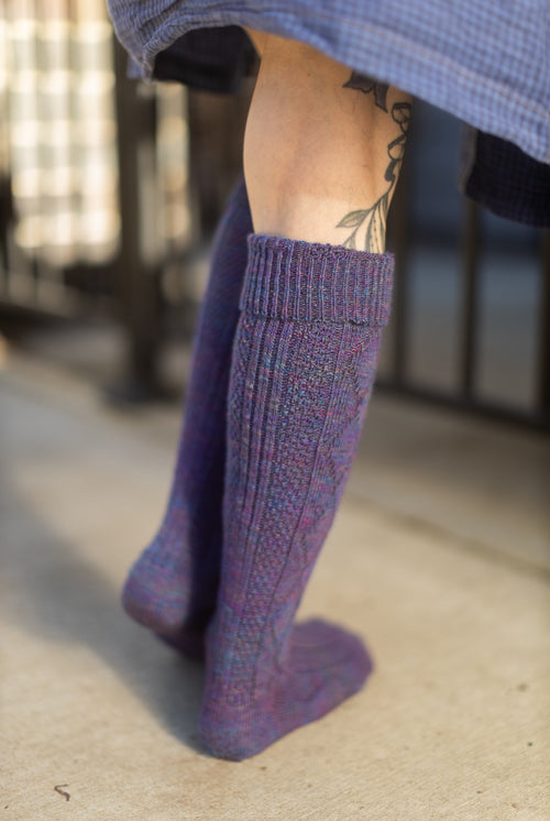 Astral Knit Diamond Rib Socks