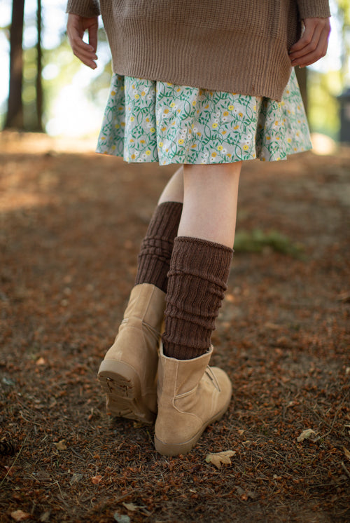 Cotton Slouch Socks - Dark Brown