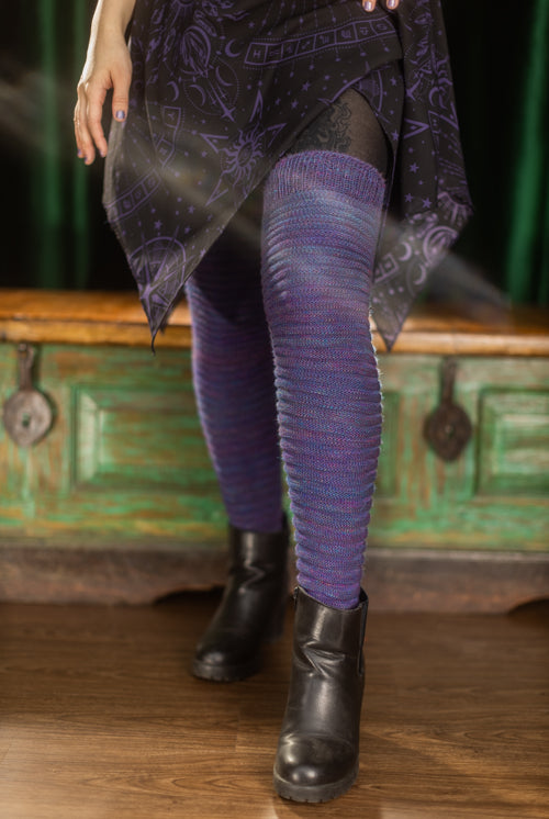 Galaxy Slinky Thigh High Socks - Astral
