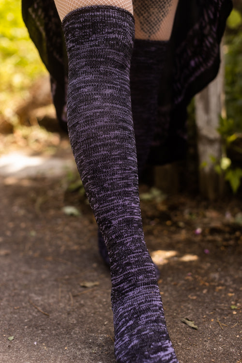 Space Dyed Knee Socks - lavender Haze