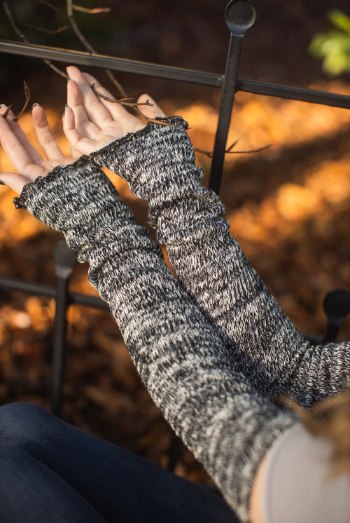 Marled Scrunchable Arm Warmer - Black Marl