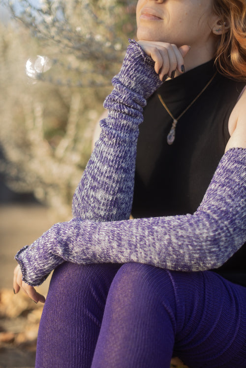 Marled Scrunchable Arm Warmer - violet
