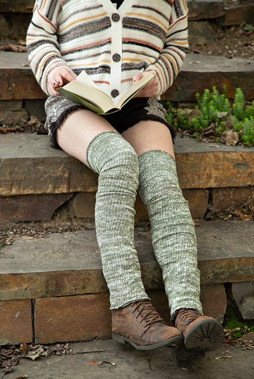 Marled Scrunchable Leg Warmer - olive