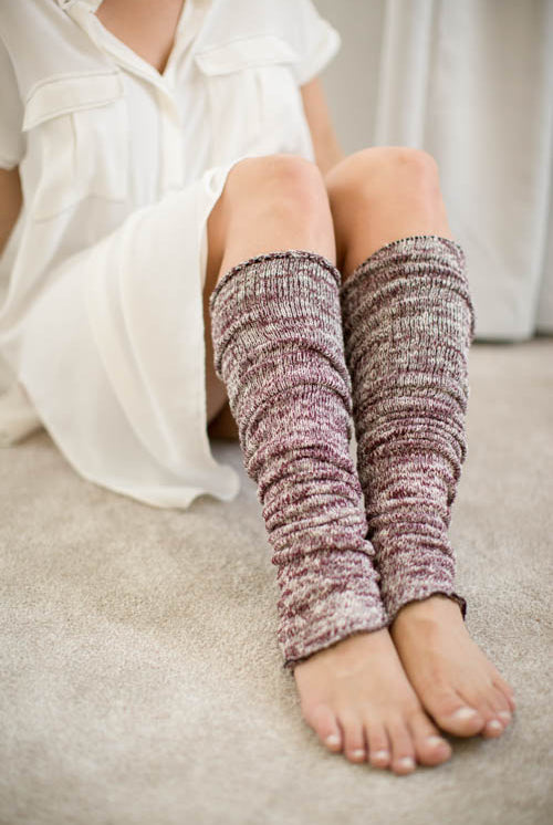 Marled Scrunchable Leg Warmer - Dark Red