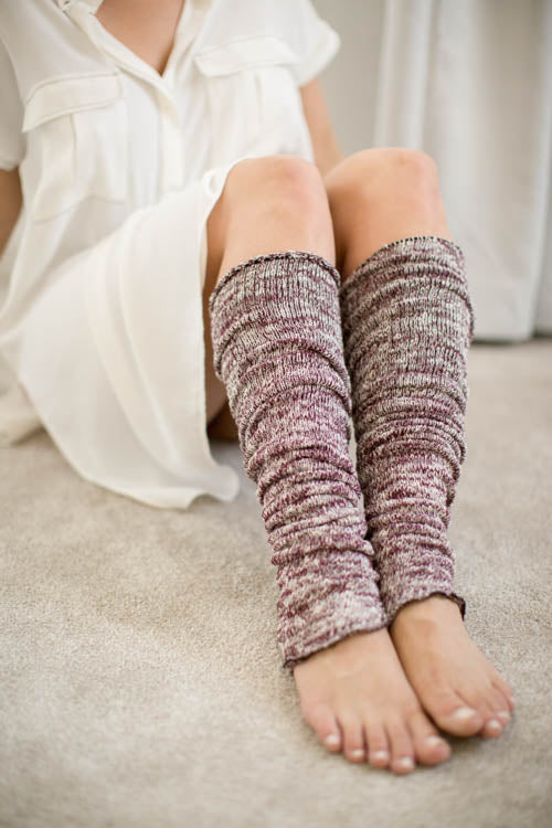 Marled Scrunchable Leg Warmer - Dark Red