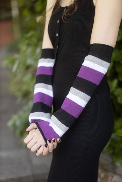 Pride Stripes Arm Warmers - Asexual