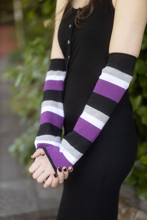 Pride Stripes Arm Warmers - Asexual