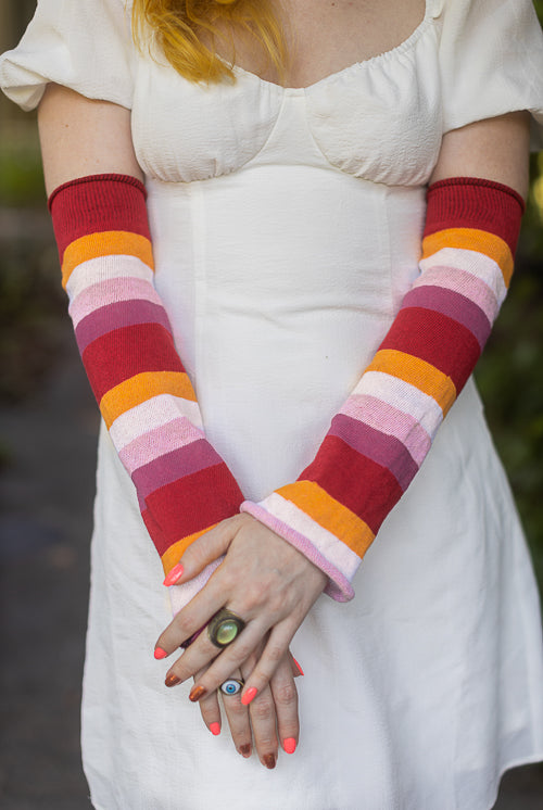 Pride Stripes Arm Warmers - lesbian
