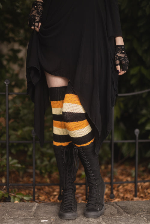 Trick or Treat Stripes Thigh High