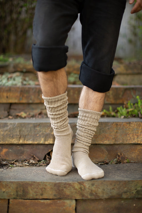 Cotton Slouch Socks - sand