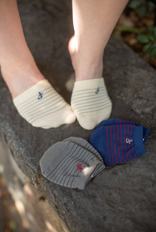 Striped Half Socks 3 Pack