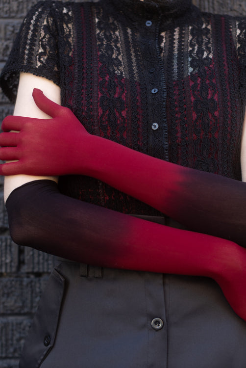 Ombre Mesh Opera Length Gloves