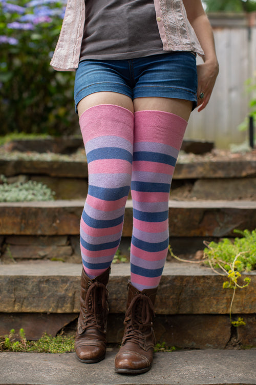 Pride Stripes Extraordinary Thigh High Socks - bisexual
