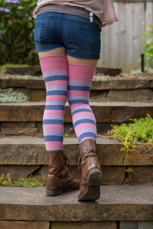 Pride Stripes Extraordinary Thigh High Socks - bisexual
