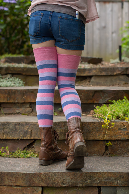 Pride Stripes Extraordinary Thigh High Socks - bisexual
