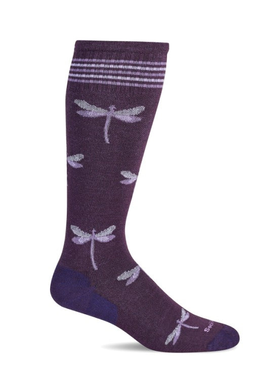 Dragonfly Compression Knee High - Blackberry