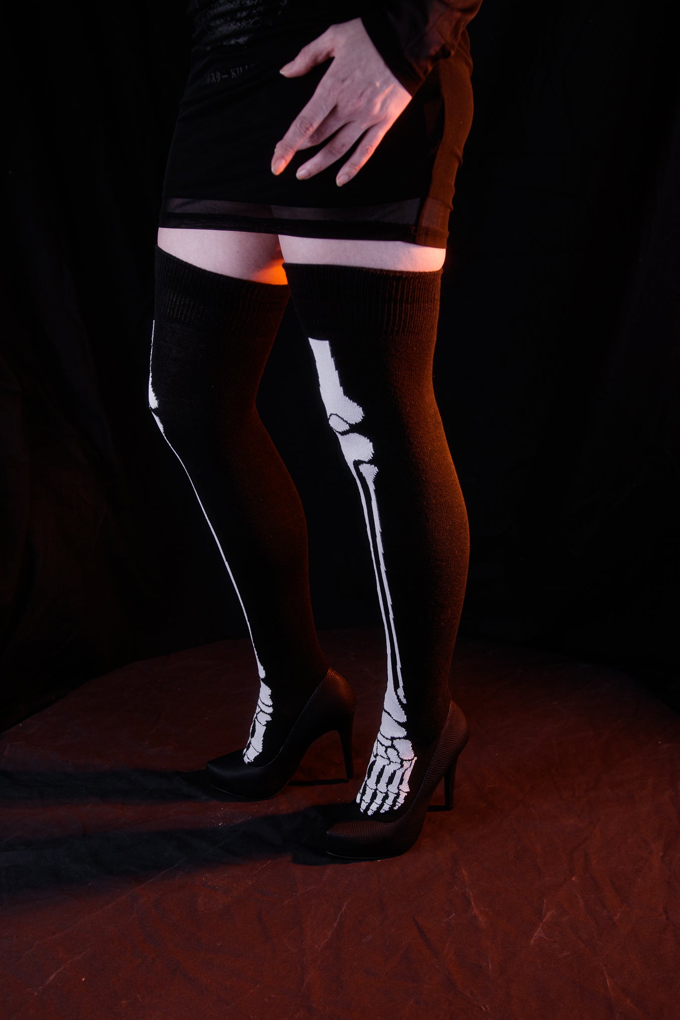 Skeleton Thigh High
