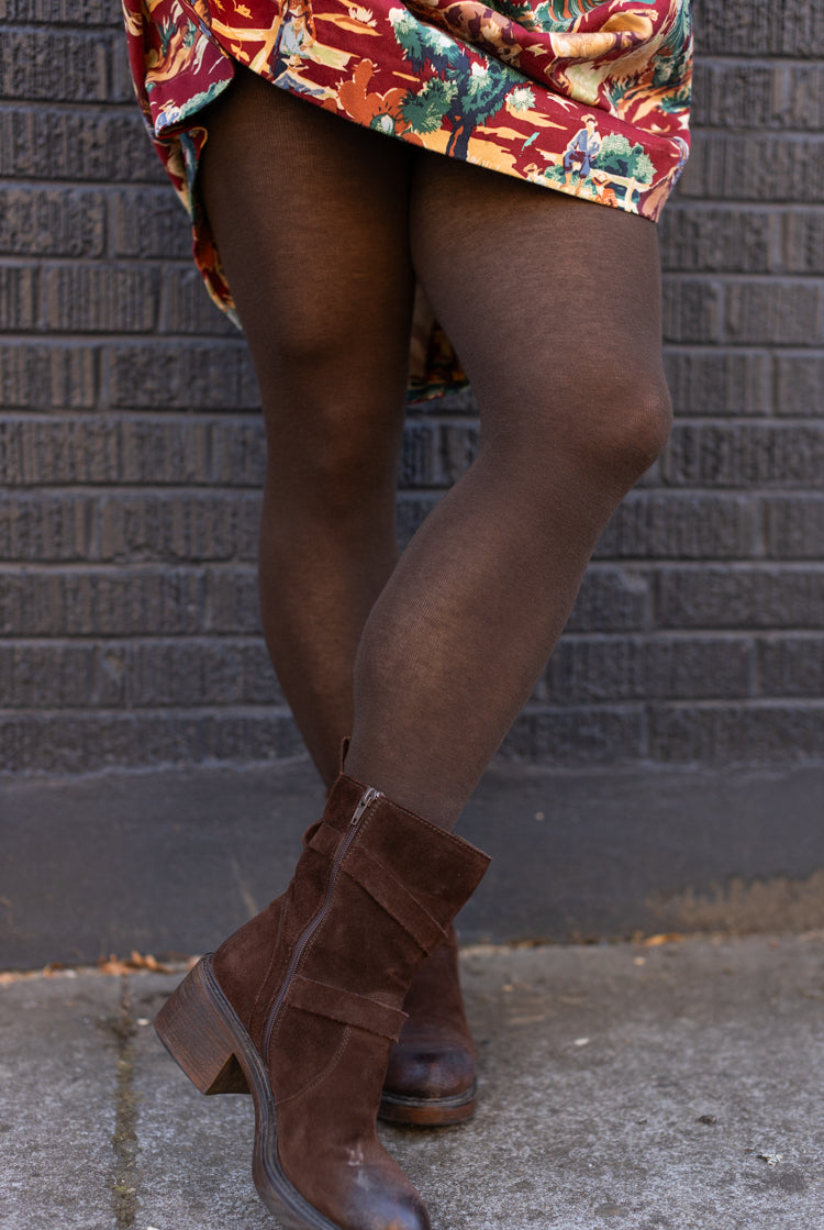 Wilma Cotton Tights - Brown Marrone