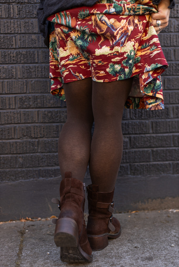 Wilma Cotton Tights - Brown Marrone