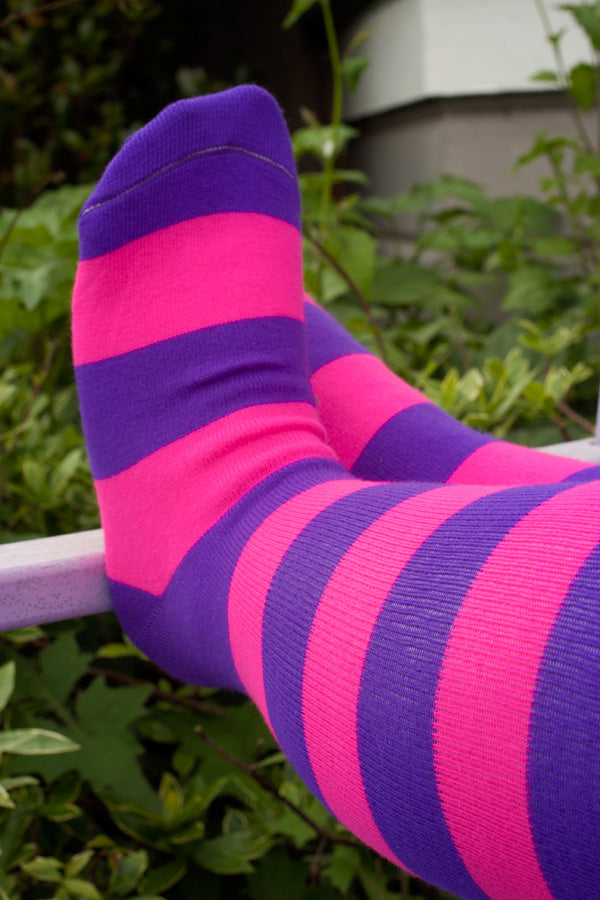 Extraordinary Programming Socks - Purple/Neon Pink