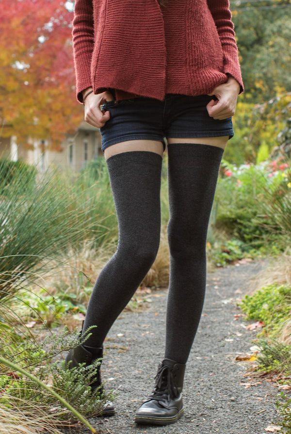 XL Foot Longer Extraordinary Thigh High - Dark Charcoal