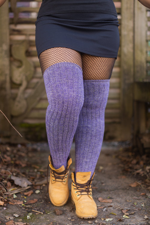 The Alaskan Thigh High – Merino Wool Socks - OLD Purple - Medium/Large