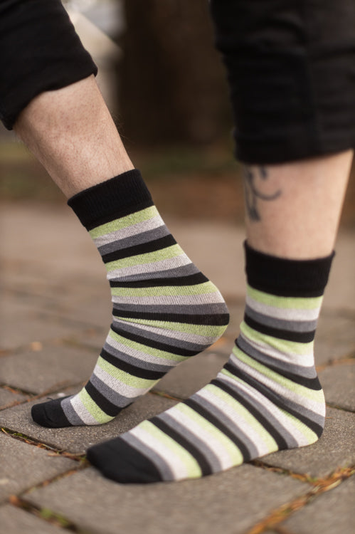 Pride Stripes Cotton Crew Socks - aromantic