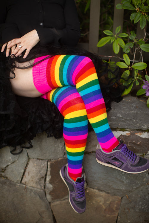 Original Pride Thigh High Socks - Gilbert Baker's Rainbow