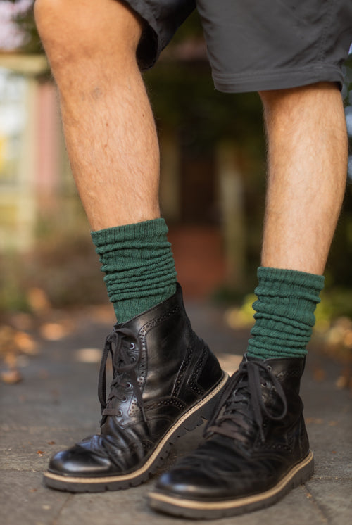 Cotton Slouch Socks - hunter