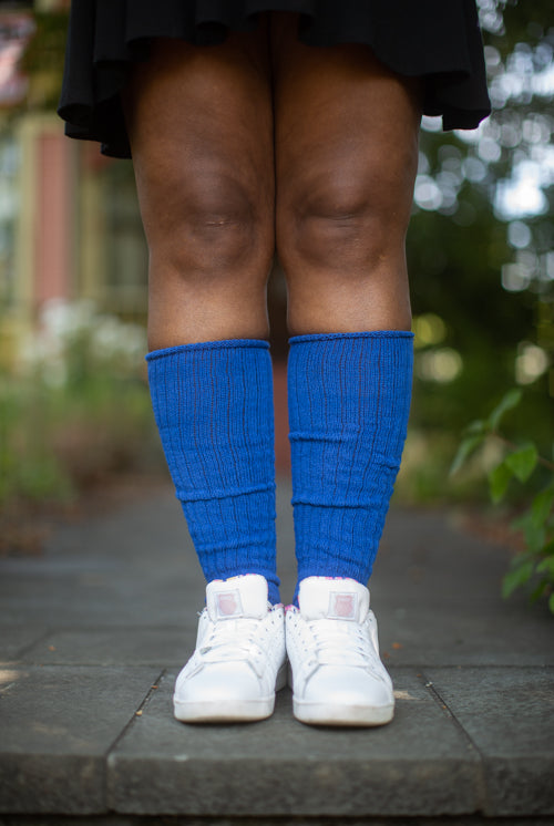 Cotton Slouch Socks - royal