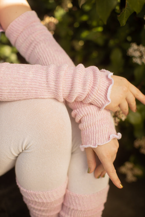 Marled Scrunchable Arm Warmer - Pink