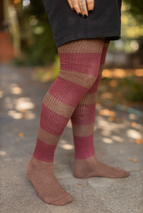 Nightmare Sweater Stripes Thigh High - Crystal Lake