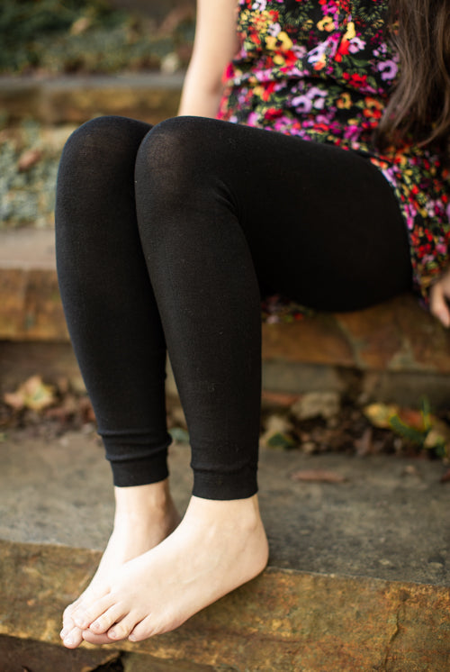 Signature Cotton Leggings - Black
