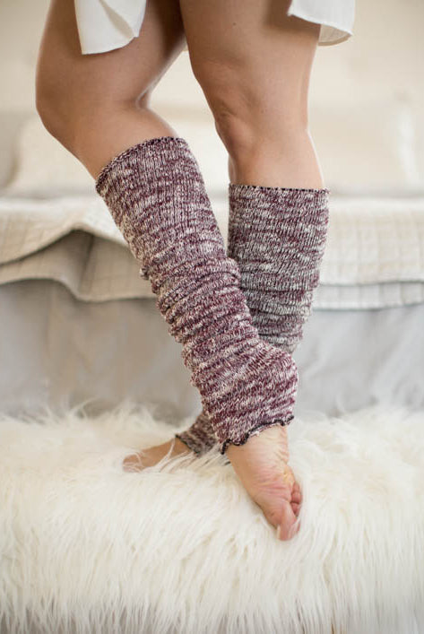 Marled Scrunchable Leg Warmer - Dark Red