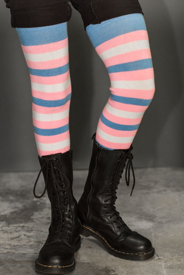 XL Foot Longer Original Pride Stripes Socks - Trans