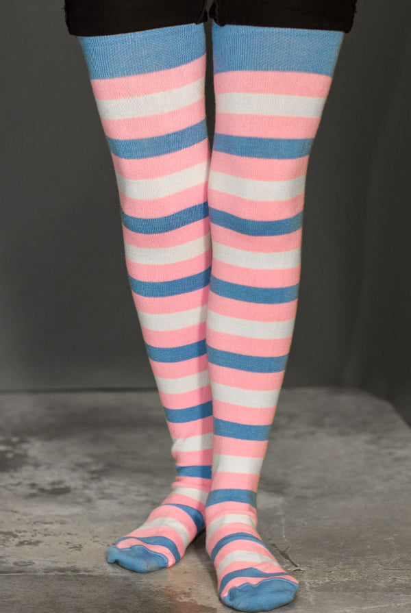 XL Foot Longer Original Pride Stripes Socks - Trans