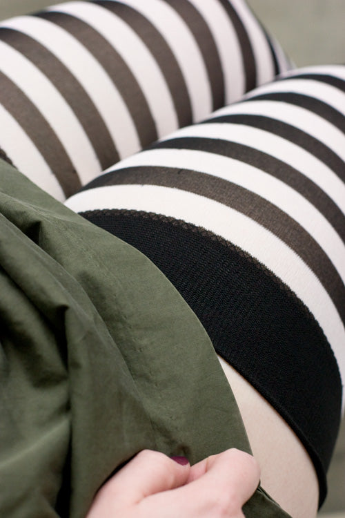 Plus Size Striped Over the Knee - Black/White