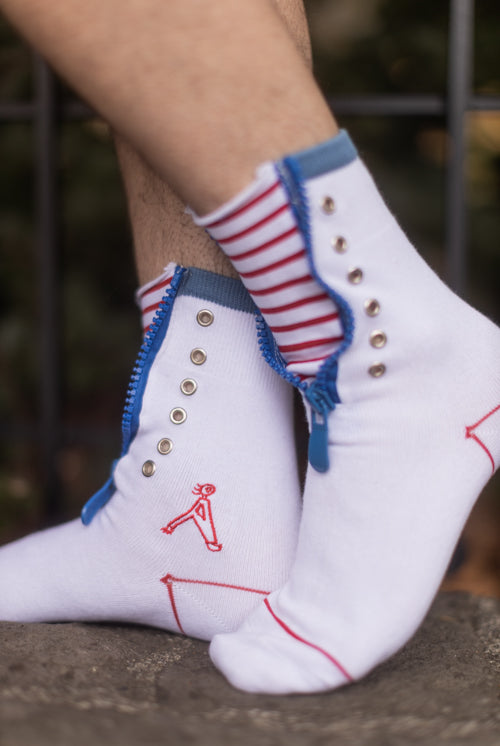 Sailor Stripe Zipper Crew