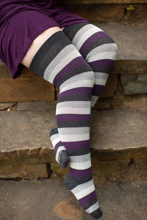Pride Stripes Extraordinary Thigh High Socks - asexual